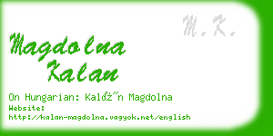 magdolna kalan business card